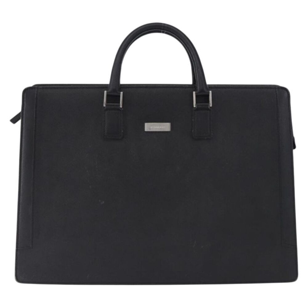 Burberry Business Black Leather Black Leather Briefcase Bag